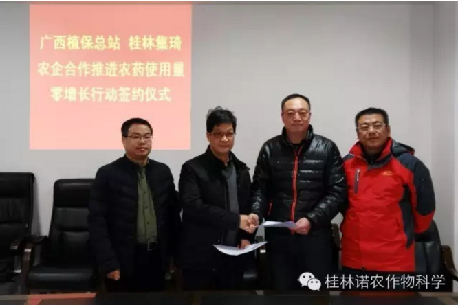 廣西植?？傉九c桂林集琦簽訂農(nóng)藥零增長合作協(xié)議